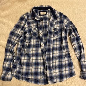 blue and white flannel